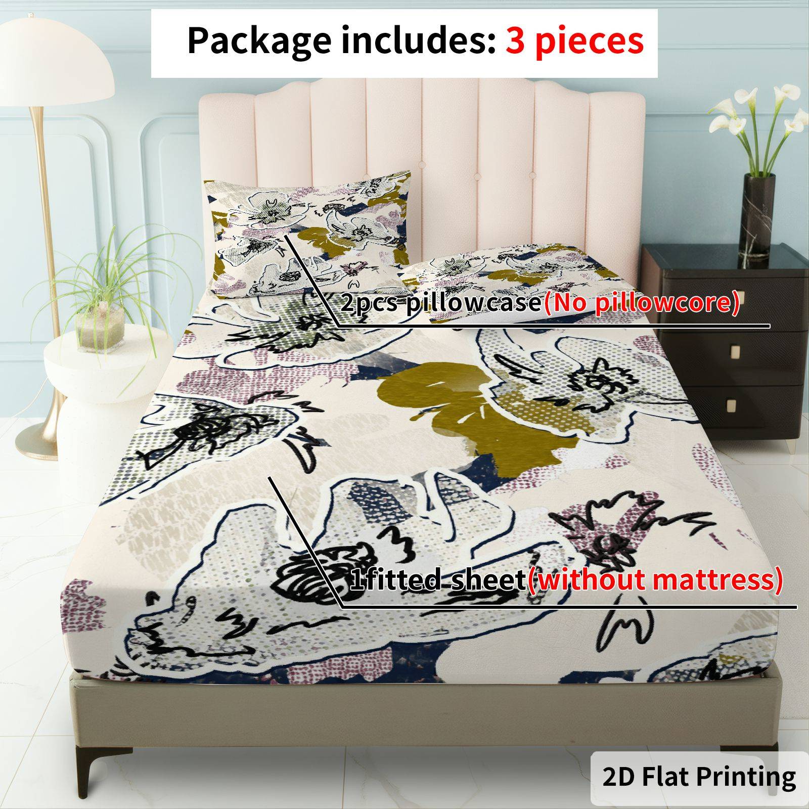 Baby Nursery Bedding Sets - Conjunto Completo de Lençóis com Padrão