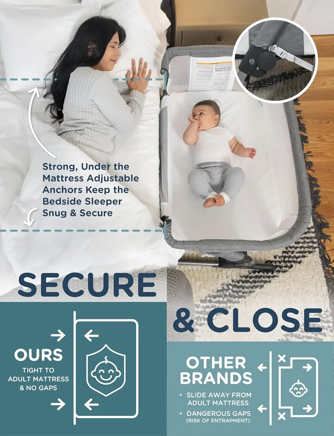 Bassinet Bedside Sleeper - Berço de Cabeceira com Ajuste de