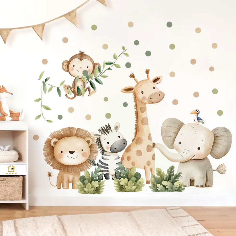 Baby Nursery Wall Mural - Boho floresta animais adesivos de parede