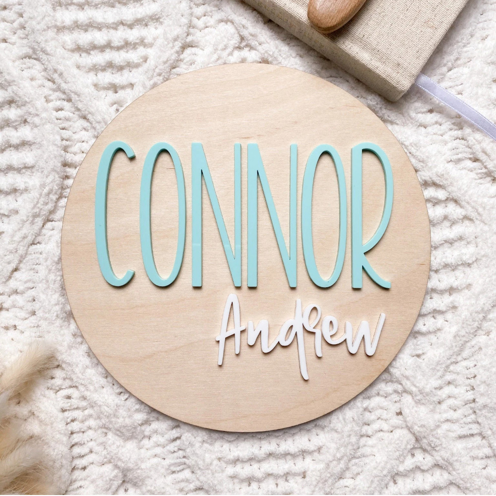 Baby Nursery - Placa de anúncio de nascimento personalizada