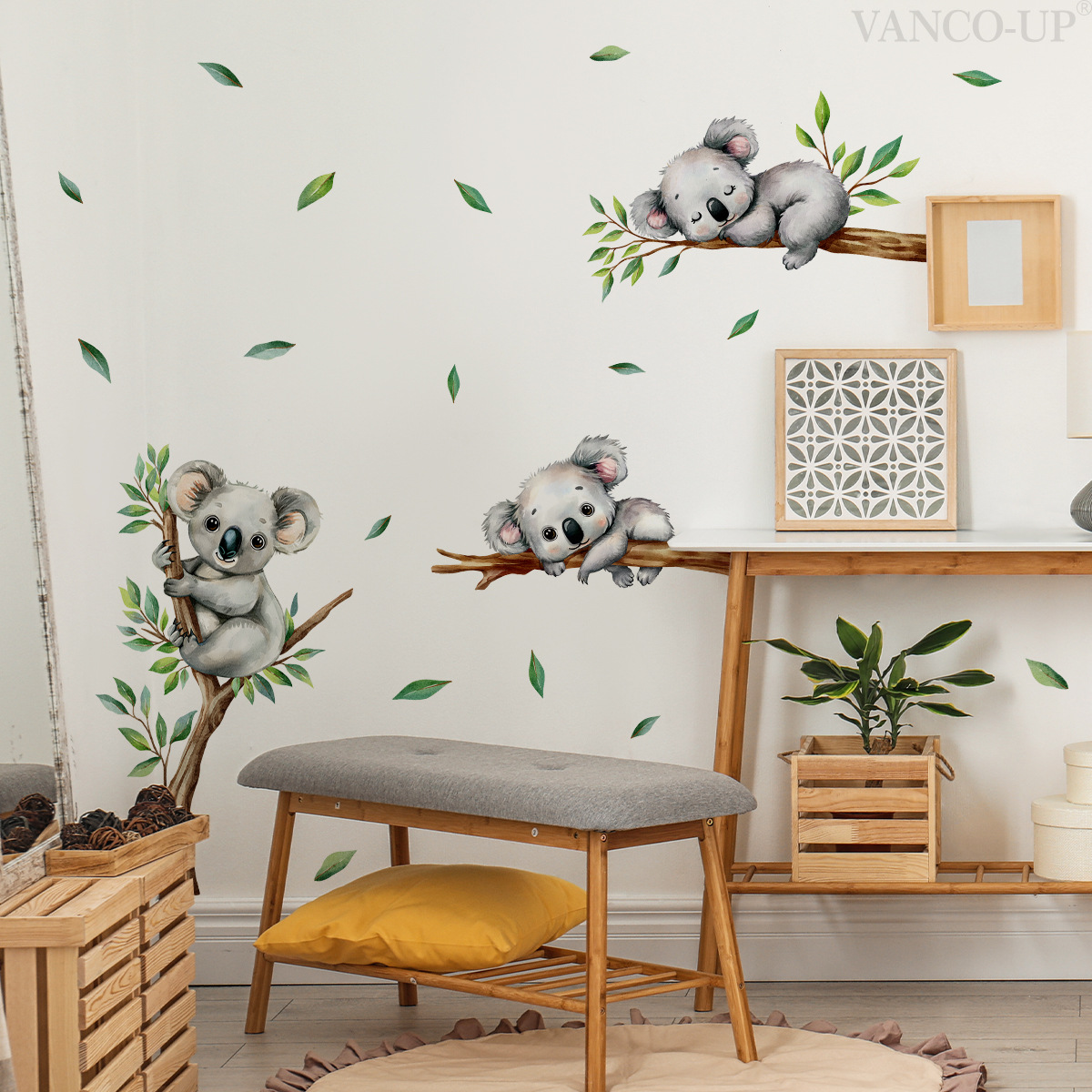 Baby Nursery Wall Mural - Coala dos desenhos animados escalada ramo