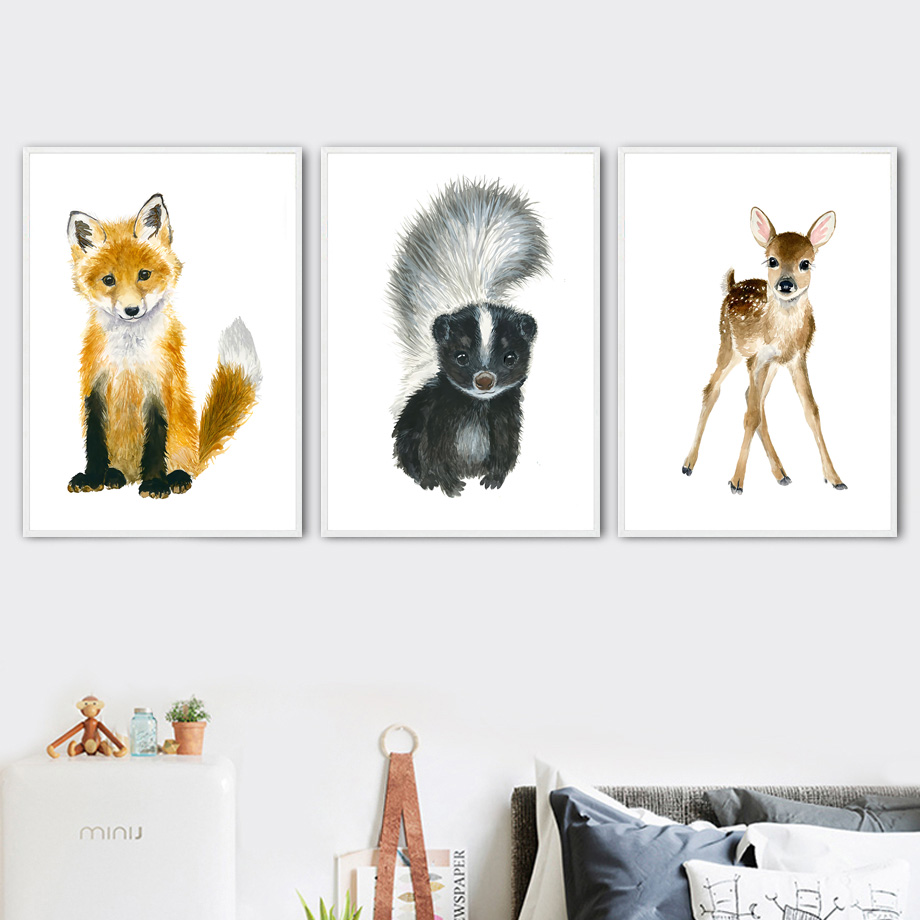 Baby Nursery Mirror - Elefante raposa zebra girafa leopardo leão