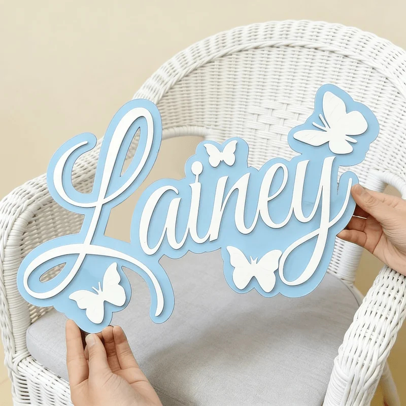 Baby Nursery - Placa Personalizada com Nome de Bebê,