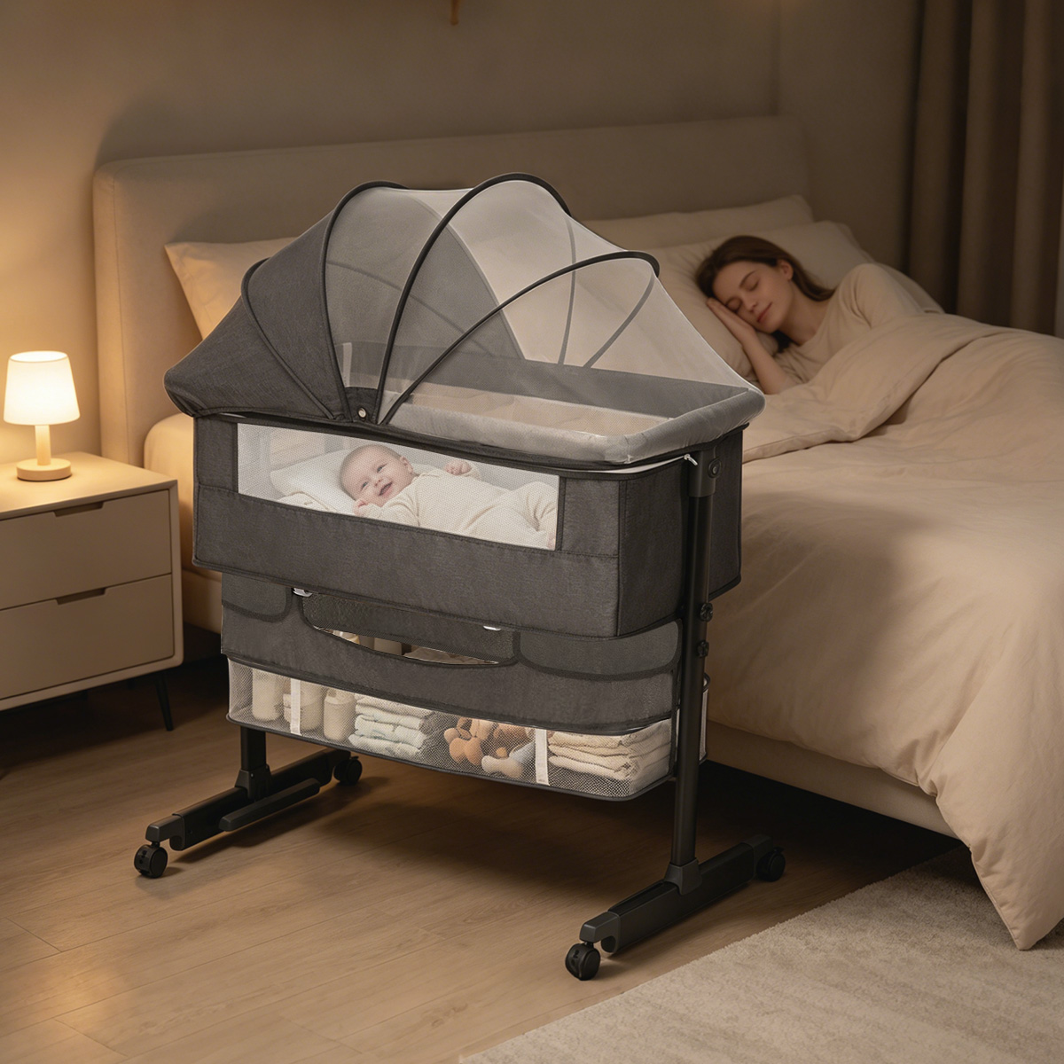Bassinet Bedside Sleeper - Berço Portátil Kmaier para Bebês, Cama