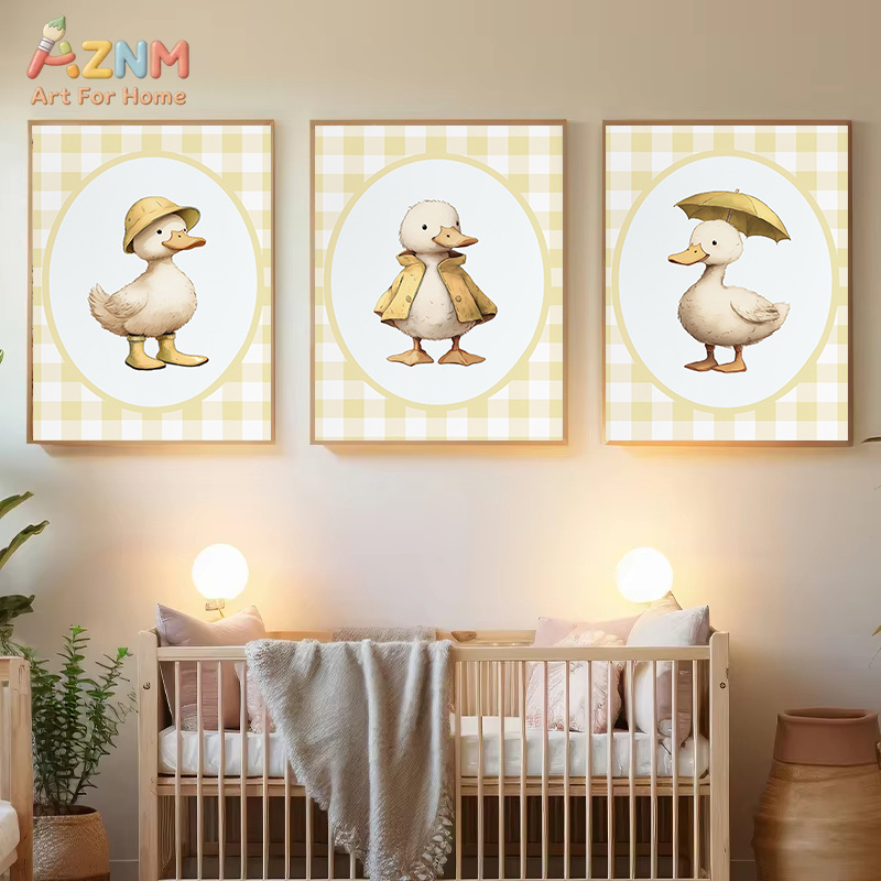 Baby Nursery Yellow - AZNM Arte de parede em tela