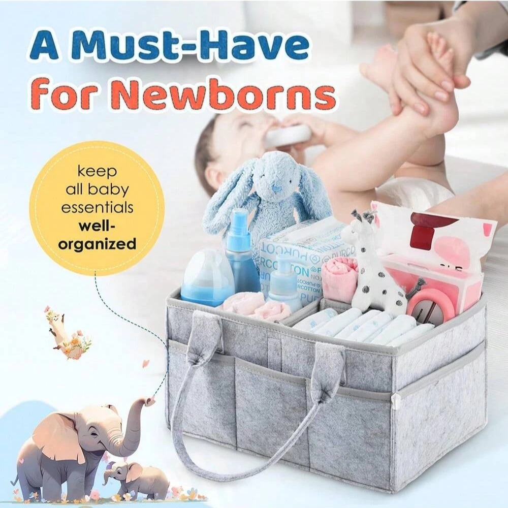 Baby Nursery Gender Neutral - Cesto Organizador de Fraldas para Bebê