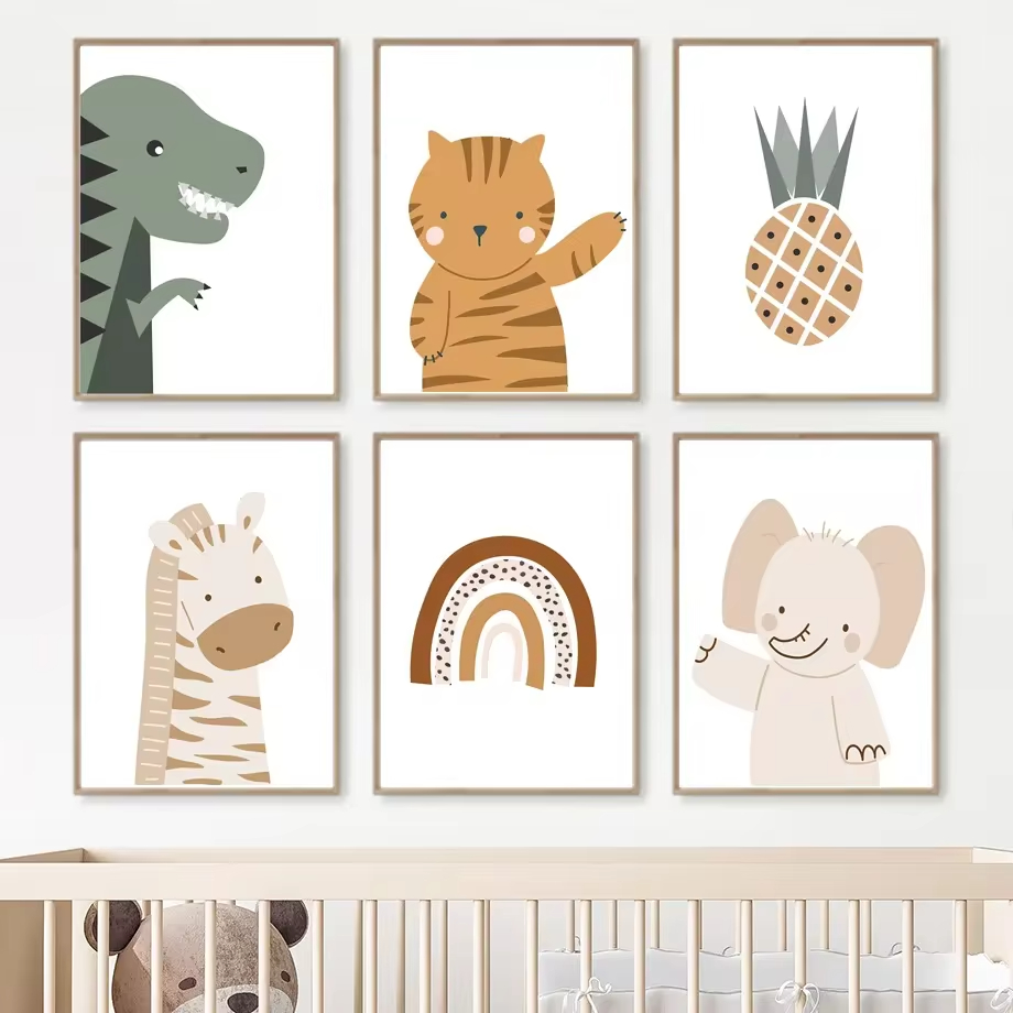 Baby Nursery Mirror - Boho Nursery Wall Art Print Canvas