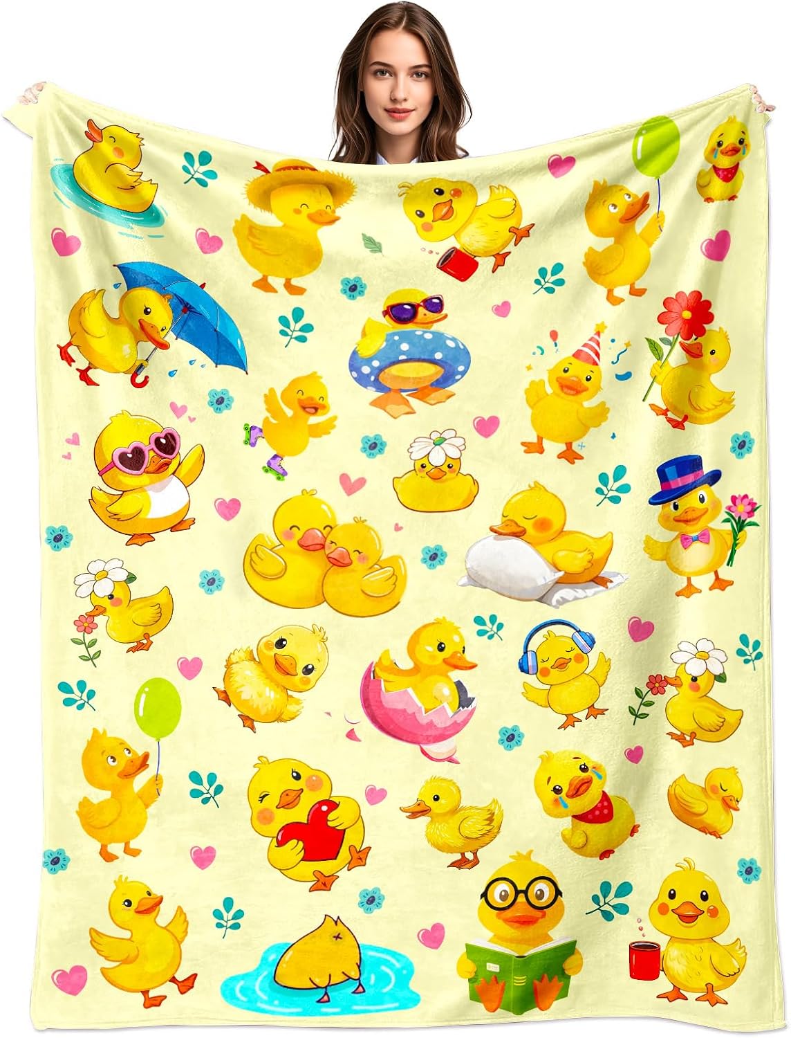 Baby Nursery Yellow - Cobertor de Pelúcia com Estampa de