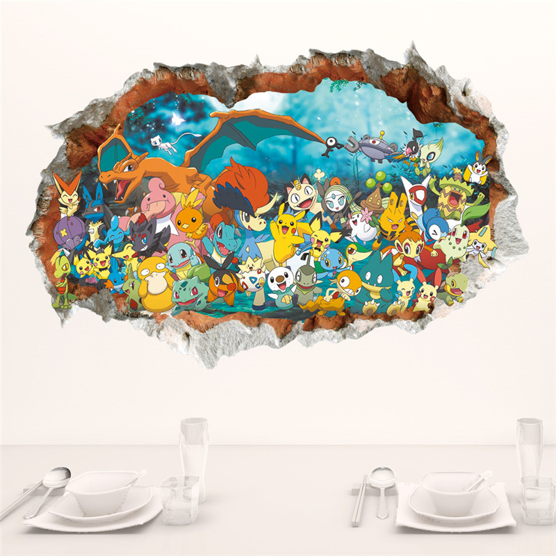 Baby Nursery Wall Mural - Desenhos animados Pokémon Pikachu Adesivo de