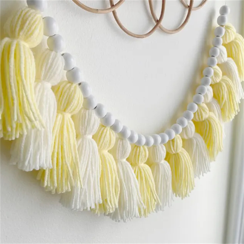 Baby Nursery Yellow - Guirlandas de Franjas Boho Amarelas para