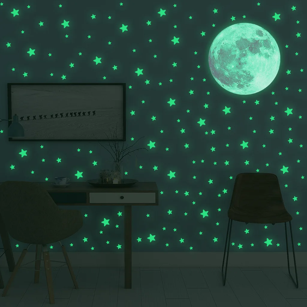 Baby Nursery Wall Mural - Adesivos de Parede com Estrelas e