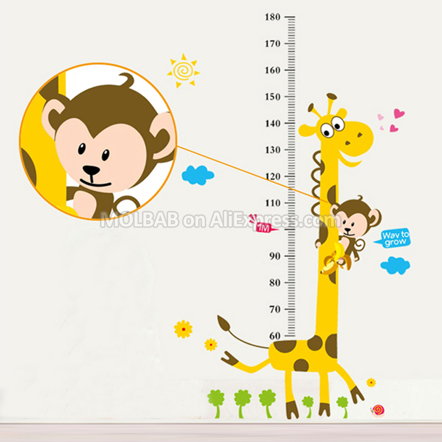 Girafa removível altura mediçã - Baby Nursery Wall Mural avaliação e preço