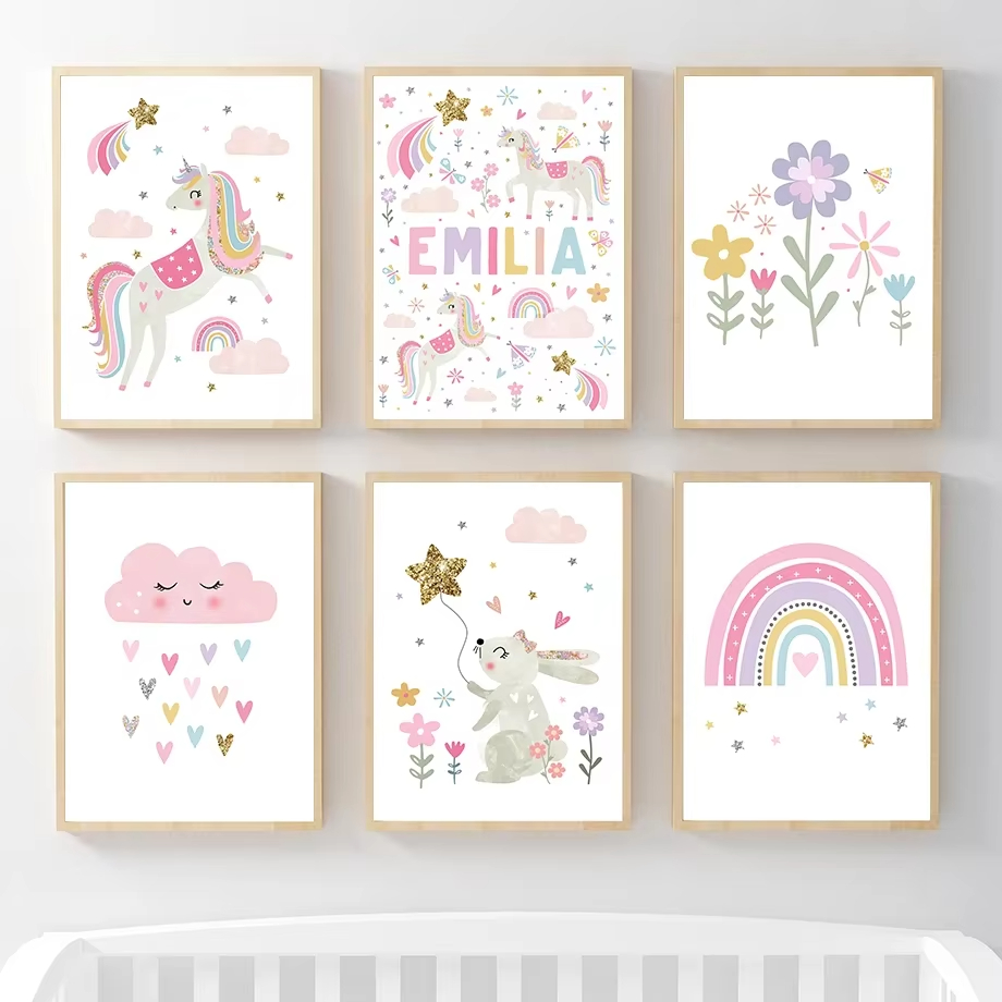 Rosa unicórnio coelho arco-íri - Baby Nursery Mirror avaliação e preço