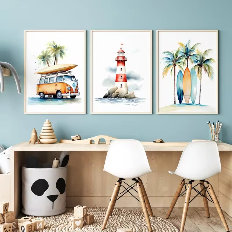 Surf Ocean Themed Nursery Wall - Baby Nursery Mirror avaliação e preço