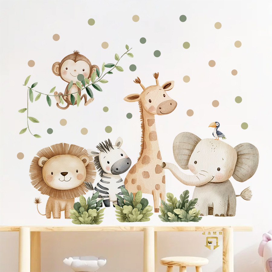 Boho floresta animais adesivos - Baby Nursery Wall Mural avaliação e preço