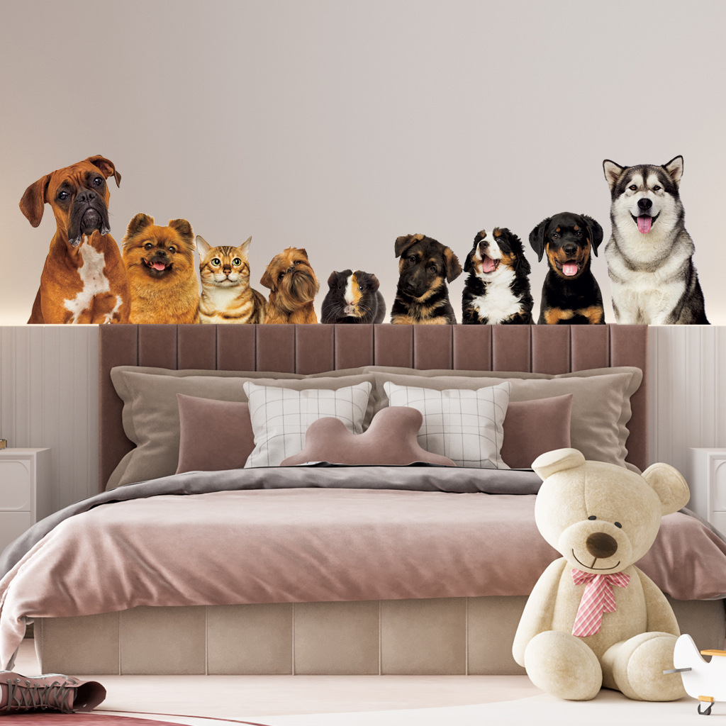 C30 #   9 gatos fofos e cães a - Baby Nursery Wall Mural avaliação e preço
