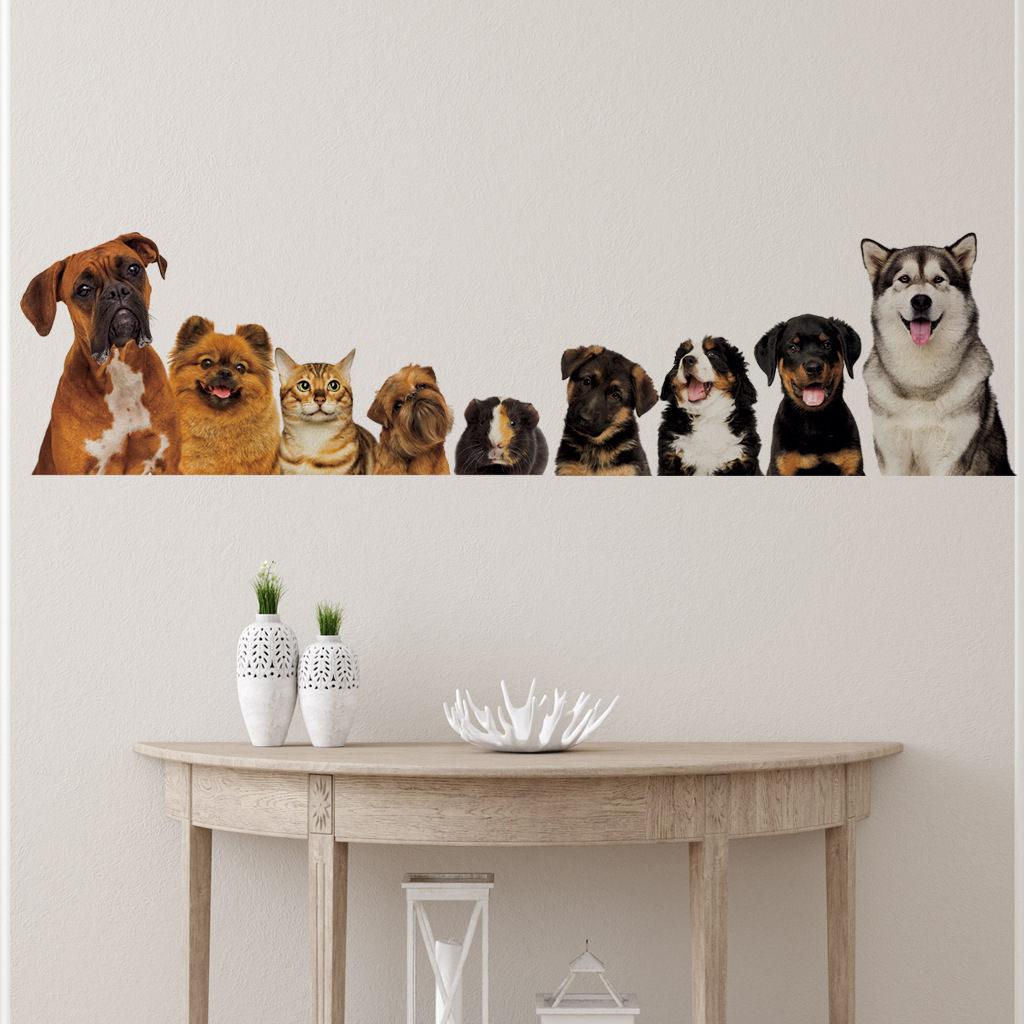 C30 #   9 gatos fofos e cães a - Baby Nursery Wall Mural avaliação e preço
