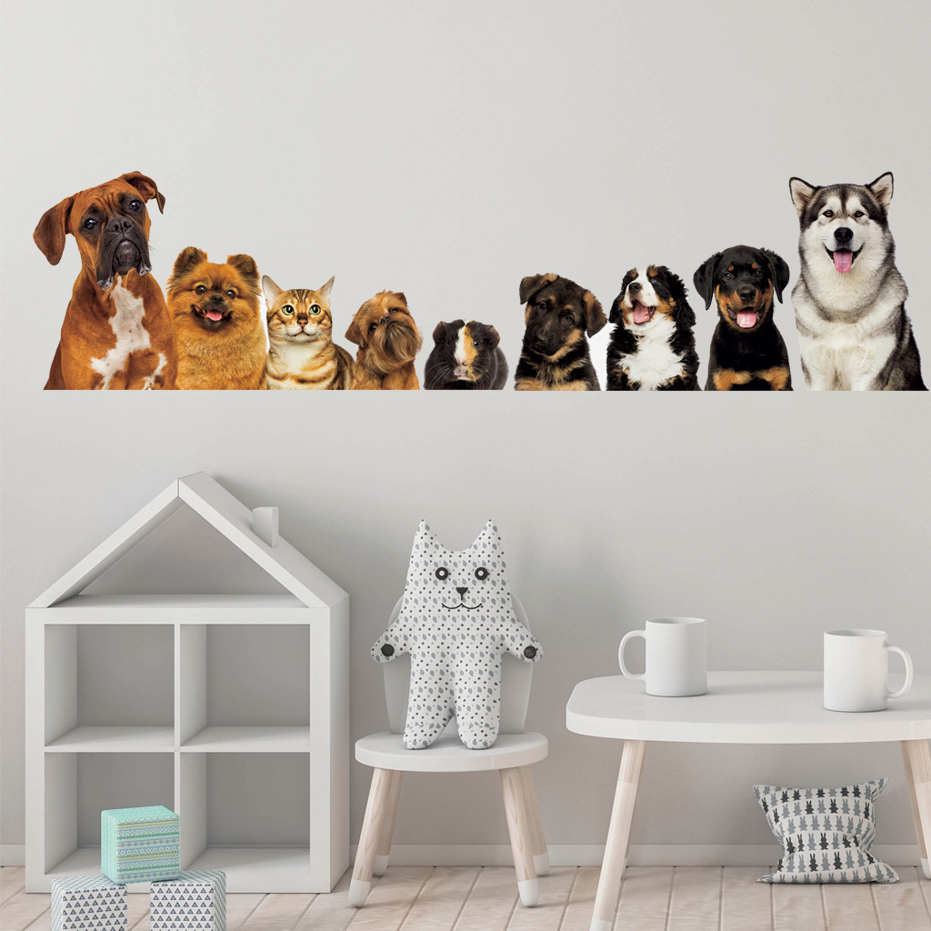 C30 #   9 gatos fofos e cães a - Baby Nursery Wall Mural avaliação e preço