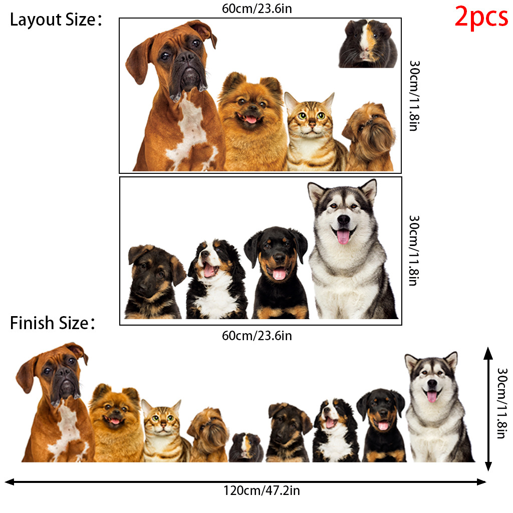 C30 #   9 gatos fofos e cães a - Baby Nursery Wall Mural avaliação e preço