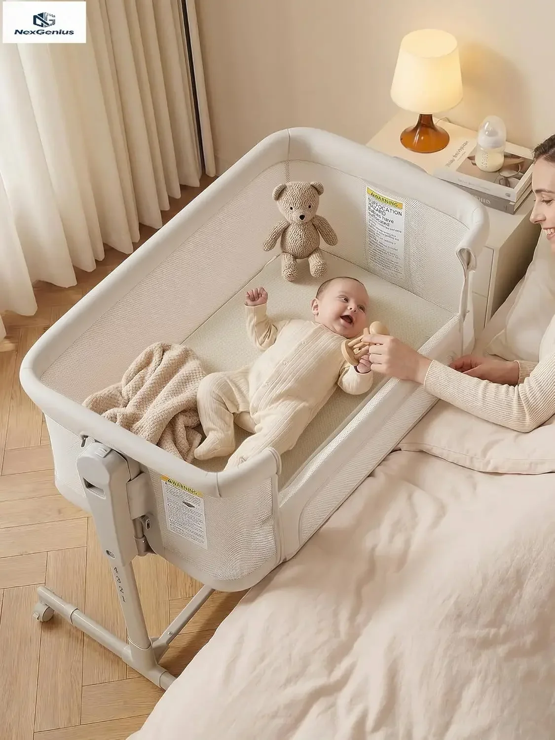 Berço de Bebê 3 em 1 com Rodas - Bassinet Bedside Sleeper avaliação e preço