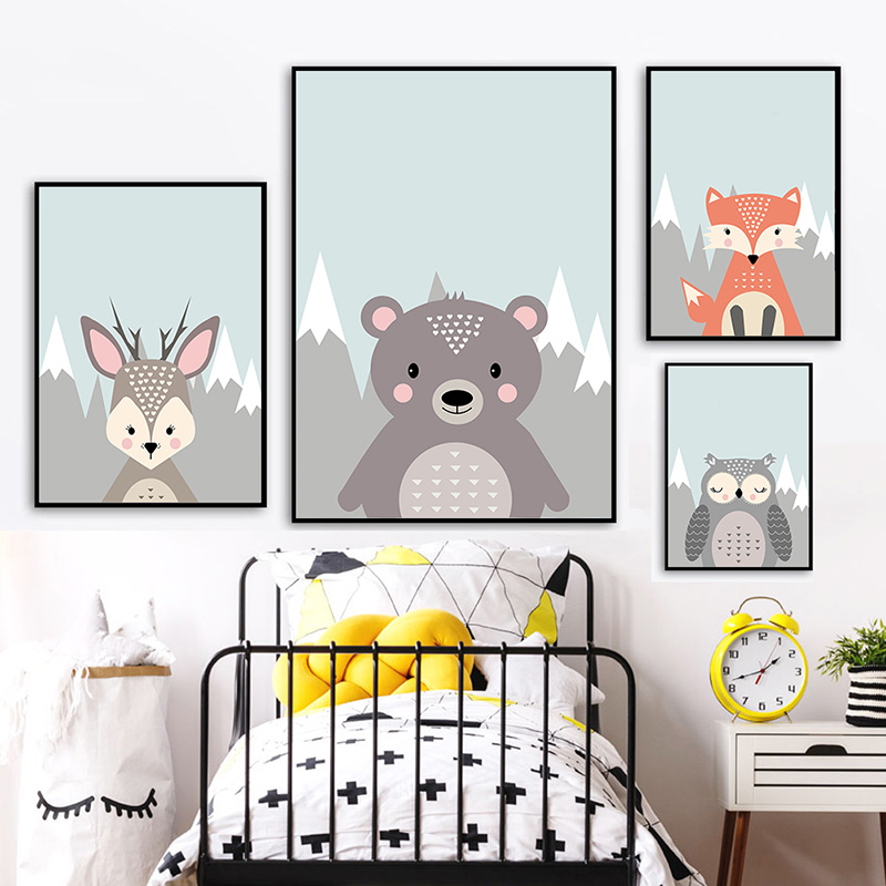 Floresta animais poster imprim - Baby Nursery Mirror avaliação e preço
