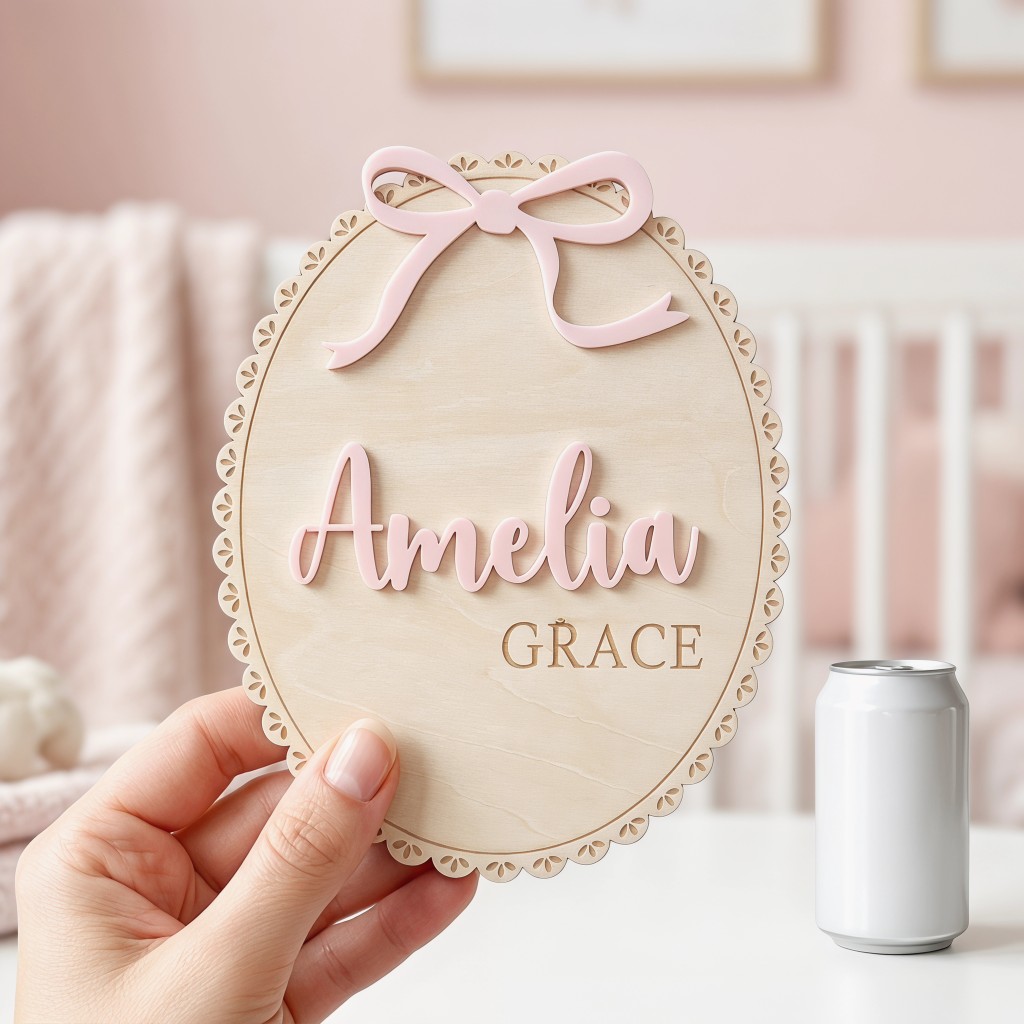 1 Peça Placa de Nome de Madeir - Baby Nursery avaliação e preço
