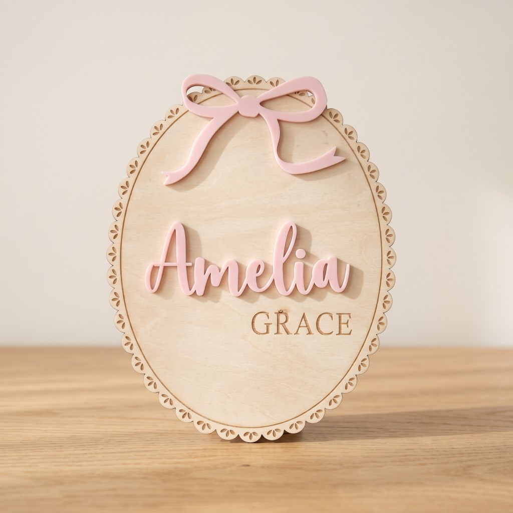 1 Peça Placa de Nome de Madeir - Baby Nursery avaliação e preço