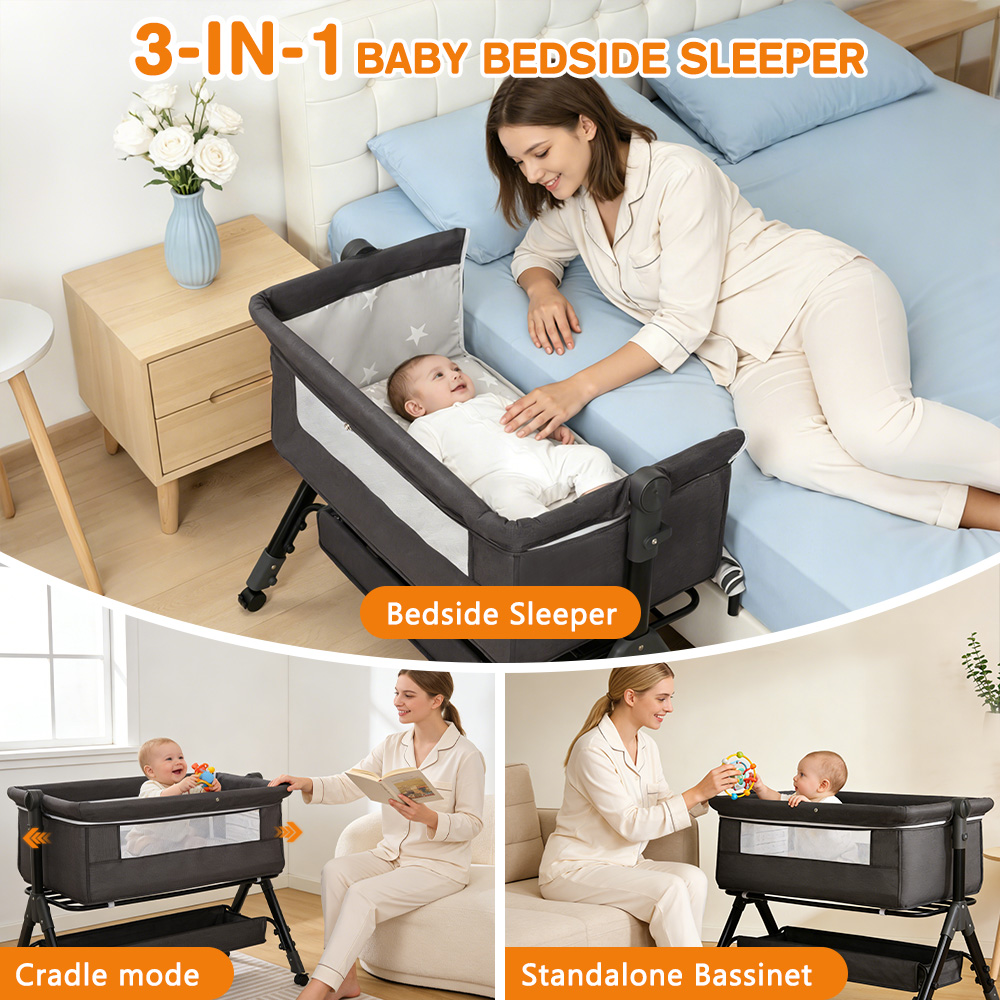 Berço Portátil 3 em 1 para Beb - Bassinet Bedside Sleeper avaliação e preço