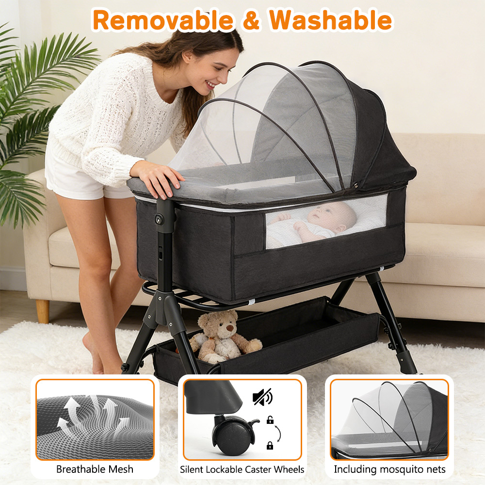 Berço Portátil 3 em 1 para Beb - Bassinet Bedside Sleeper avaliação e preço