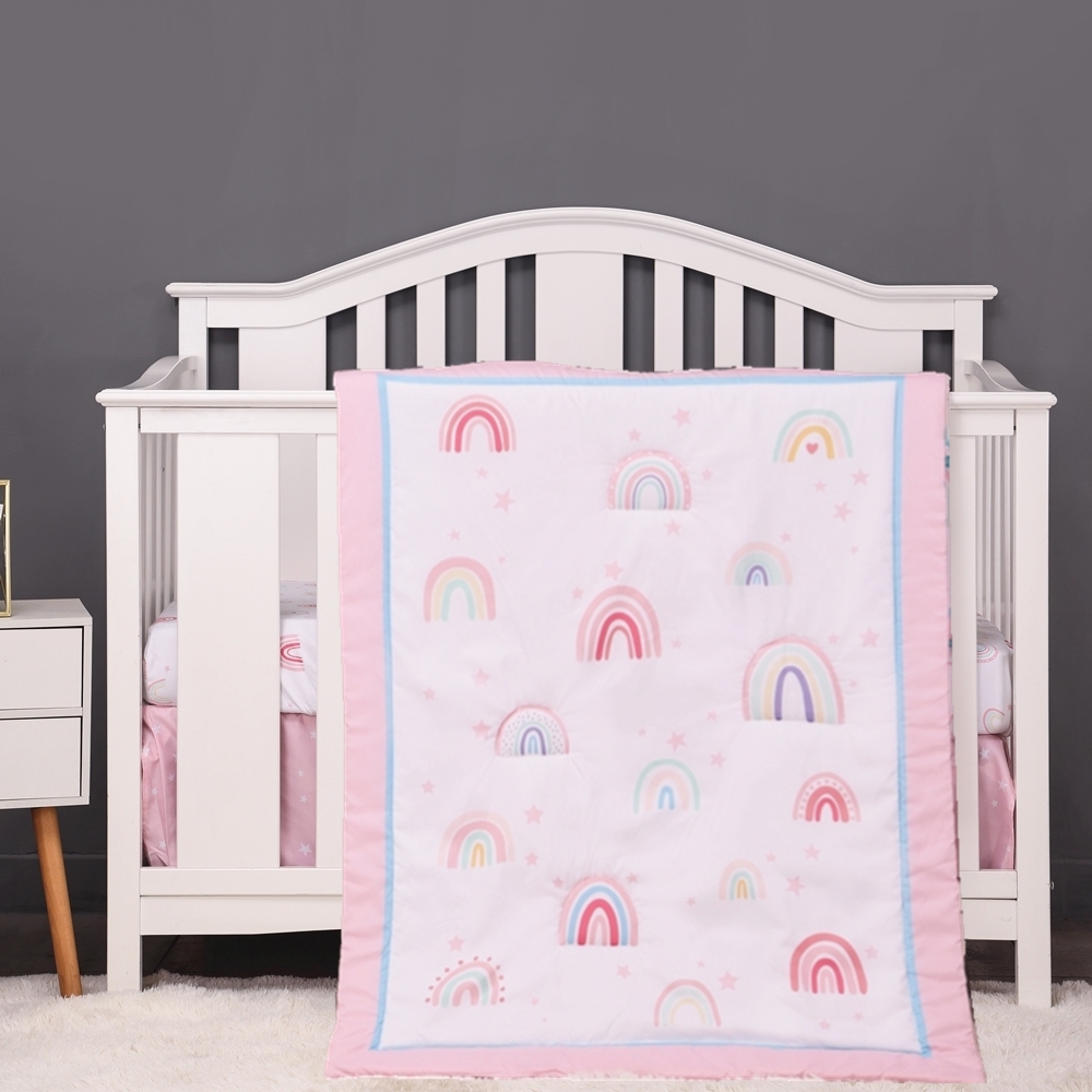 3 pçs arco-íris bebê infantil  - Baby Nursery Bedding Sets avaliação e preço