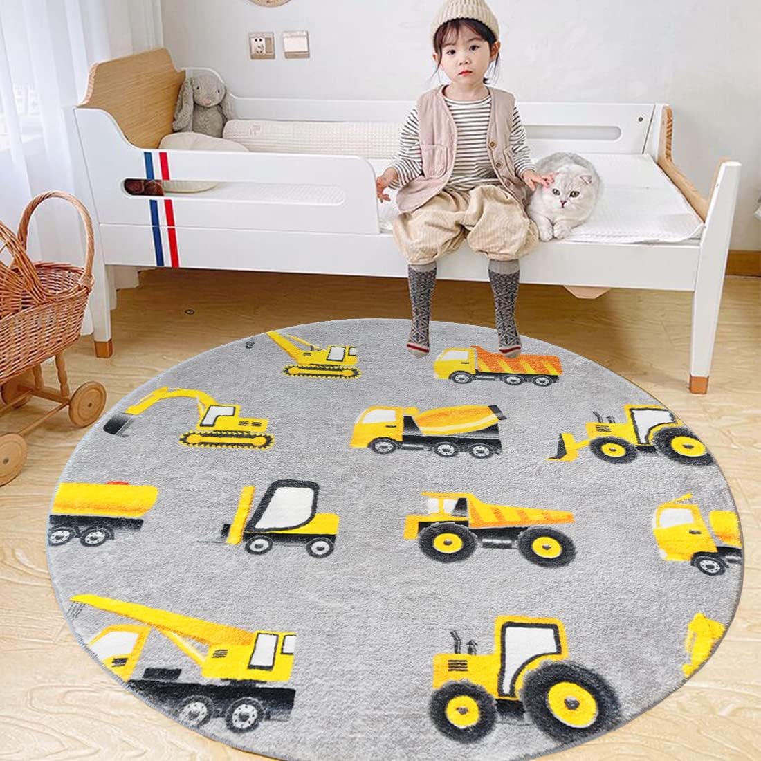 Tapete Redondo Cinza de Veícul - Baby Nursery Yellow avaliação e preço