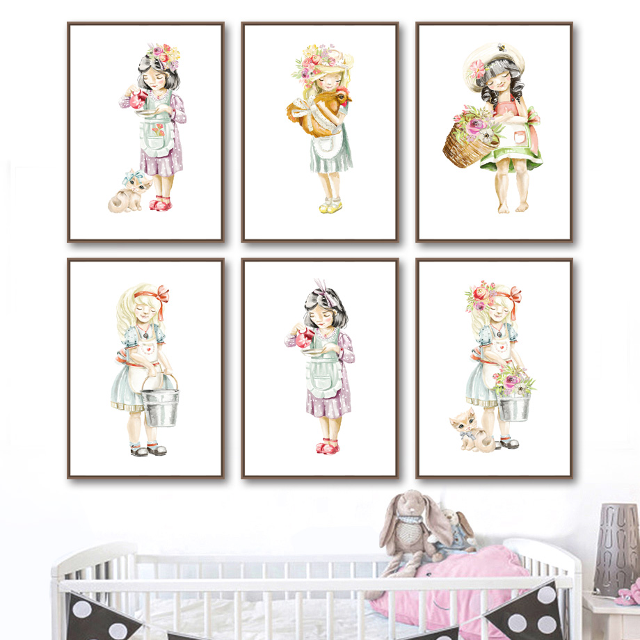Bonito bebê menina flor gato f - Baby Nursery Mirror avaliação e preço