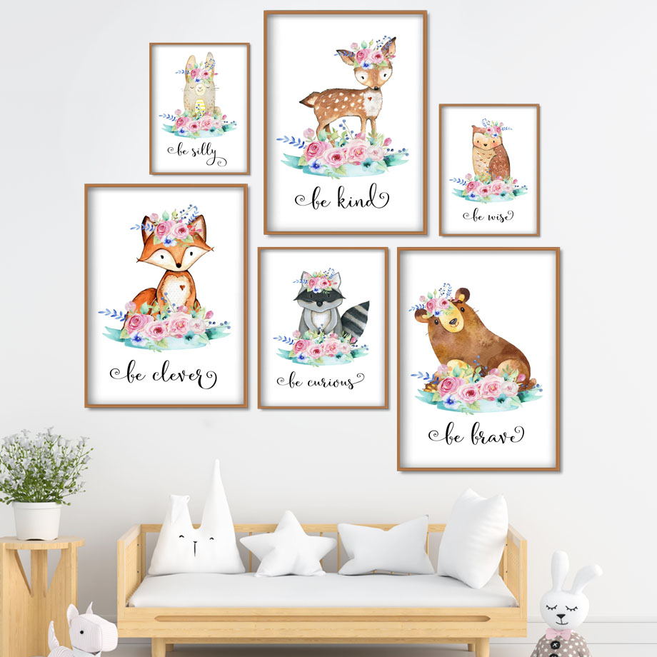 Desenhos animados raposa veado - Baby Nursery Mirror avaliação e preço