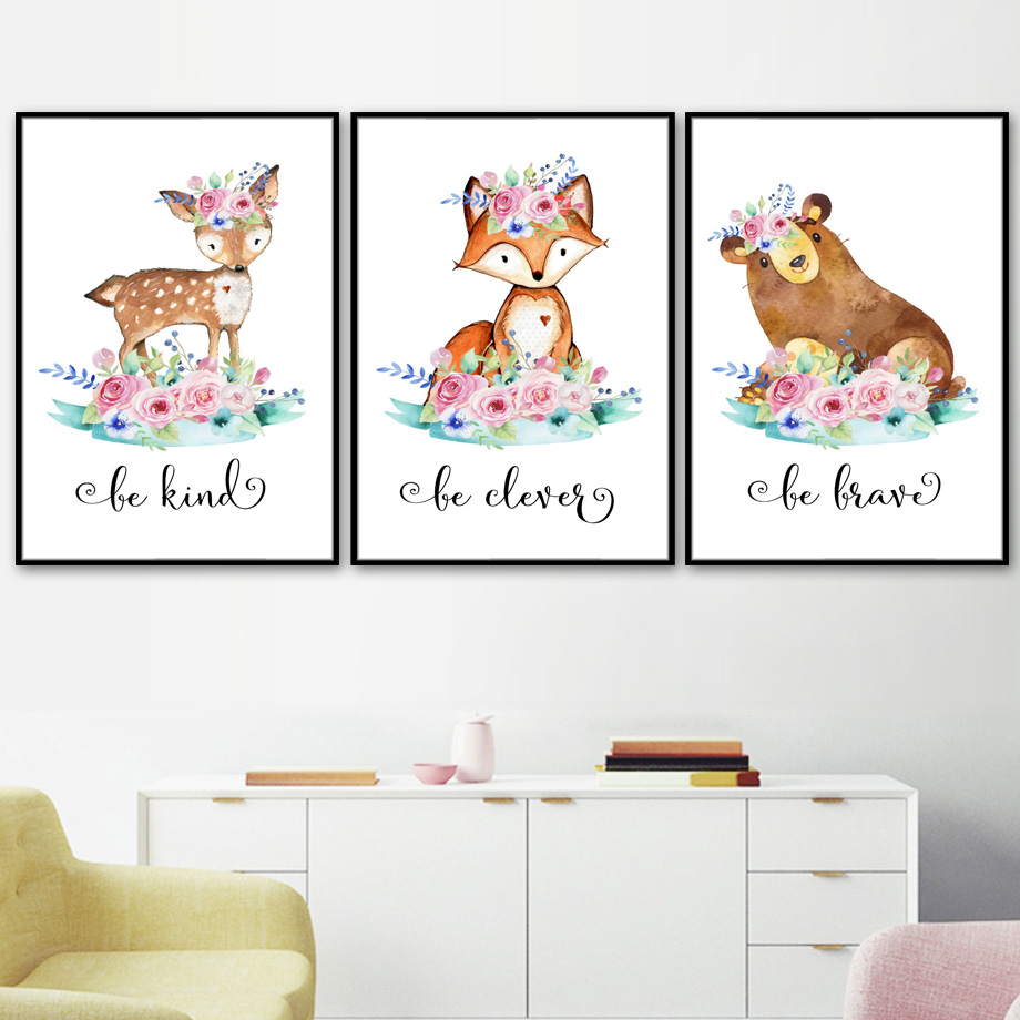 Desenhos animados raposa veado - Baby Nursery Mirror avaliação e preço