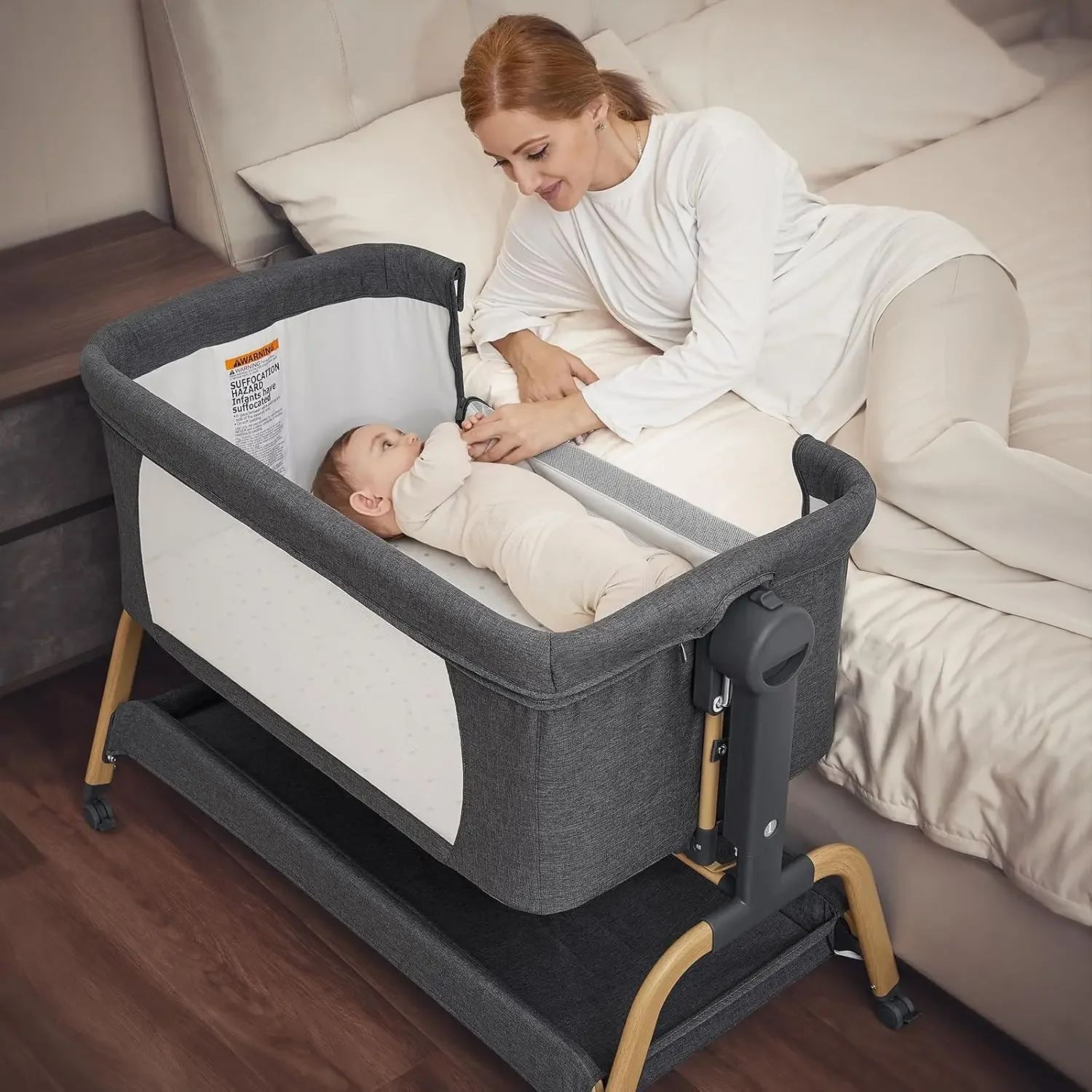 Berço 3 em 1 para Bebê, Cama d - Bassinet Bedside Sleeper avaliação e preço