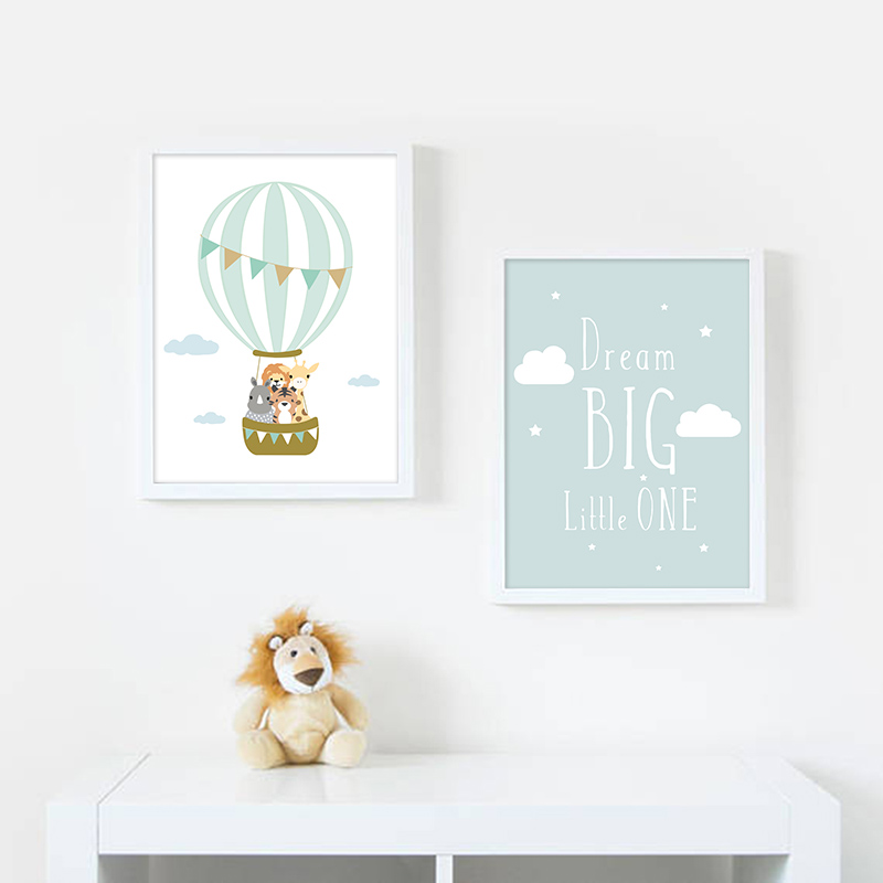 Pôster de Balão e Lua para Qua - Baby Nursery Mirror avaliação e preço