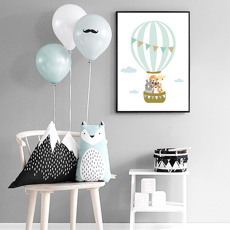 Pôster de Balão e Lua para Qua - Baby Nursery Mirror avaliação e preço