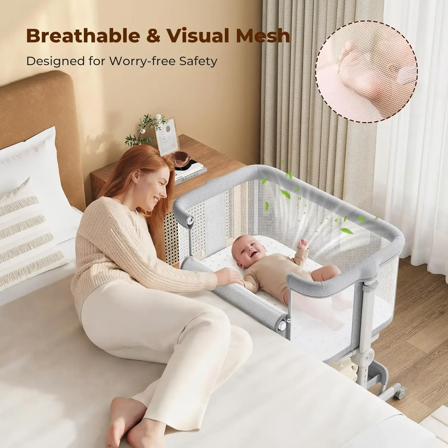 Berço Portátil para Bebês, Cam - Bassinet Bedside Sleeper avaliação e preço