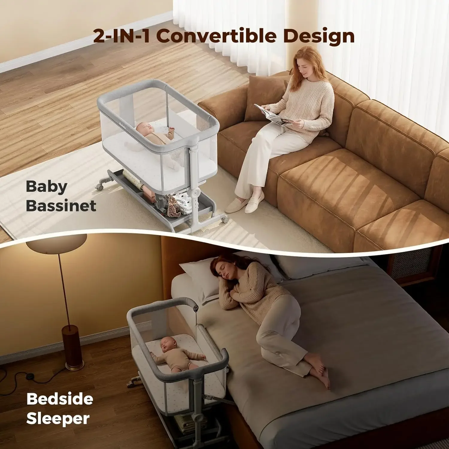 Berço Portátil para Bebês, Cam - Bassinet Bedside Sleeper avaliação e preço