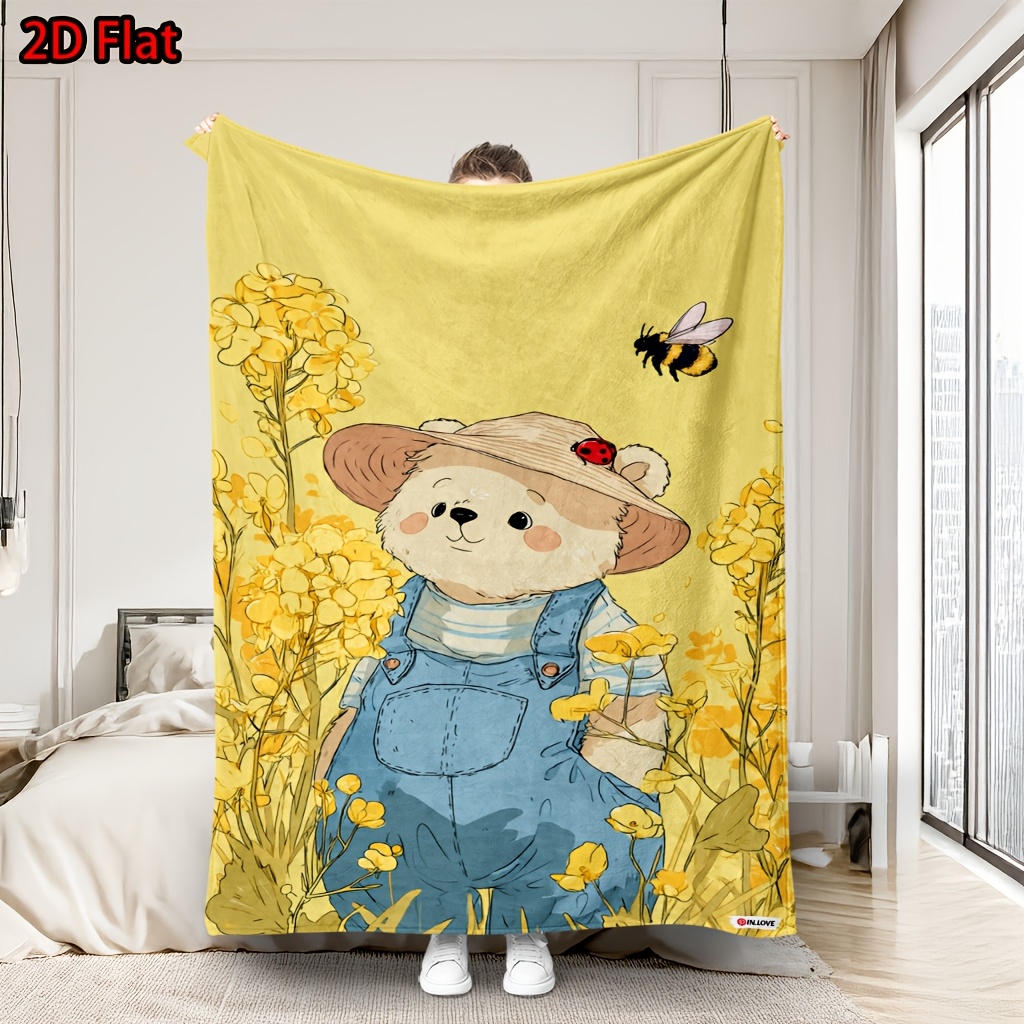 Manta Decorativa de Urso Flora - Baby Nursery Yellow avaliação e preço